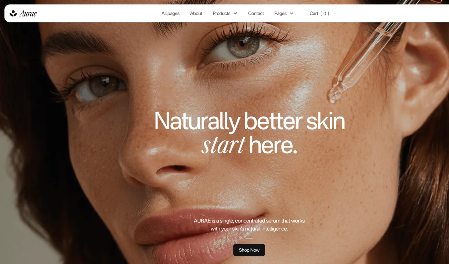 Página inicial de uma loja online de cosmética, com o destaque